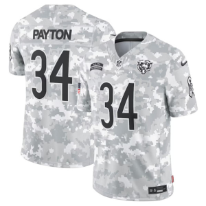 Men's Chicago Bears #34 Walter Payton Arctic Camo 2024 F.U.S.E. Salute to Service Jersey