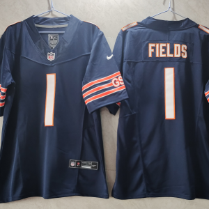 Men's Chicago Bears #1 Justin Fields Navy 2023 F.U.S.E. Vapor Untouchable Limited Jersey