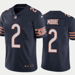 Men's Chicago Bears #2 D.J. Moore Navy Vapor Untouchable Limited Jersey