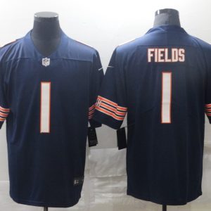 Men's Chicago Bears #1 Justin Fields Blue 2021 NFL Draft Vapor Untouchable Limited Jersey