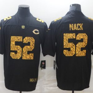 Men's Chicago Bears #52 Khalil Mack Black Leopard Vapor Limited Men Jersey