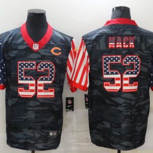 Men's Chicago Bears #52 Khalil Mack 2020 Camo USA Flag Limited Jersey