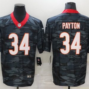 Men's Chicago Bears #34 Walter Payton 2020 Black Salute To Service Limited Jersey