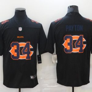Men's Chicago Bears #34 Walter Payton Black Shadow Logo Limited Jersey