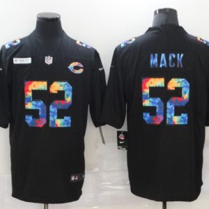 Men's Chicago Bears #52 Khalil Mack Black Rainbow Limited Jersey