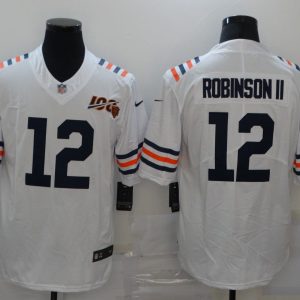 Men's Chicago Bears #12 Ronbinson II White 2019 100th Season Limited Stitched NFL Jersey