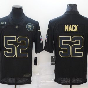 Men's Chicago Bears #52 Khalil Mack 2020 Black Salute To Service Limited Jersey
