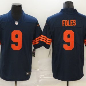Men's Chicago Bears #9 Foles Blue with Orange Letters Vapor Untouchable Limited Jersey