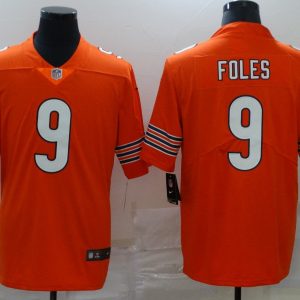 Men's Chicago Bears #9 Foles Orange Vapor Untouchable Limited Jersey
