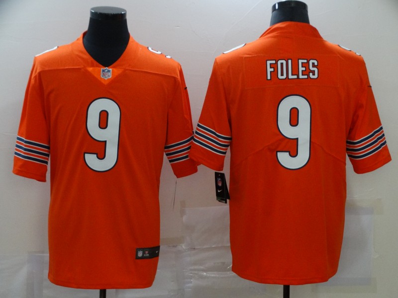 Men's Chicago Bears #9 Foles Orange Vapor Untouchable Limited Jersey