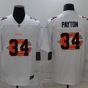 Men's Chicago Bears #34 Walter Payton White Shadow Logo Limited Jersey