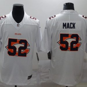Men's Chicago Bears #52 Khalil Mack White Shadow Logo Limited Jersey