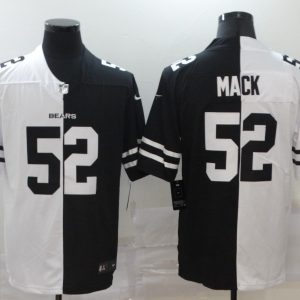Men's Chicago Bears #52 Khalil Mack Black/White Split 2020 Vapor Untouchable Limited Jersey