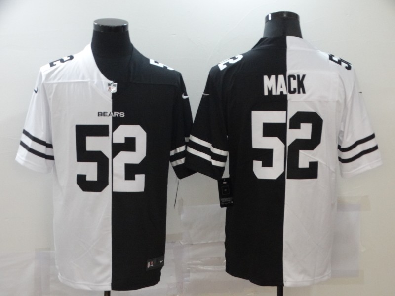 Men's Chicago Bears #52 Khalil Mack Black/White Split 2020 Vapor Untouchable Limited Jersey