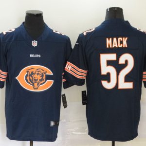 Men's Chicago Bears #52 Khalil Mack Blue Team Big Logo Number Vapor Untouchable Limited Jersey