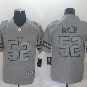Men's Chicago Bears #52 Khalil Mack 2019 Gray Gridiron Team Logo Limited Jersey