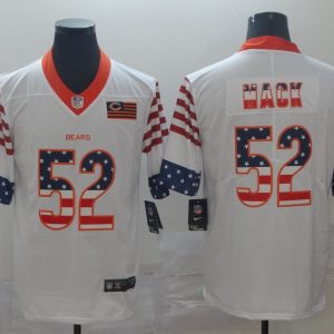 Men's Chicago Bears #52 Khalil Mack White 2019 USA Flag Fashion Limited Jersey