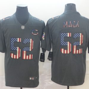 Men's Chicago Bears #52 Khalil Mack Grey 2019 Salute To Service USA Flag Fashion Limited Jersey