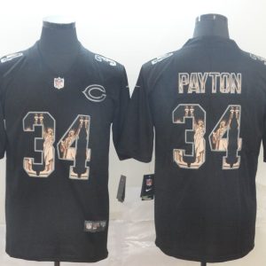 Men's Chicago Bears #34 Walter Payton 2019 Black Statue Of Liberty Limited Jersey
