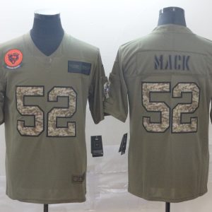 Men's Chicago Bears #52 Khalil Mack 2019 Olive/Camo Salute To Service Limited  Jersey