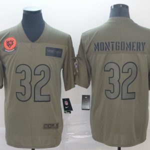 Nike Bears #32 David Montgomery 2019 Olive Salute To Service Limited Men Jersey