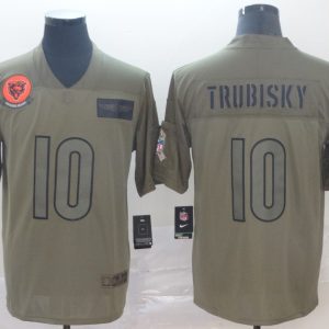 Nike Bears #10 Mitchell Trubisky 2019 Olive Salute To Service Limited Men Jersey