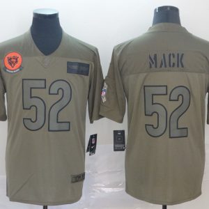 Nike Bears #52 Khalil Mack 2019 Olive Salute To Service Limited Men Jersey