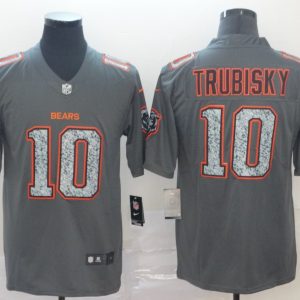 Nike Bears #10 Mitchell Trubisky Gray Static Vapor Untouchable Limited Men Jersey