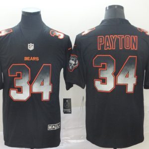 Chicago Bears #34 Walter Payton 2019 Black Smoke Fashion Limited Men Jersey