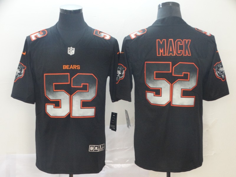 Men's Chicago Bears #52 Khalil Mack 2019 Black Smoke Fashion Limited Jersey