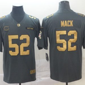 Nike NFL Bears #52 Khalil Mack Gold Anthracite Salute To Service Vapor Limited Jersey