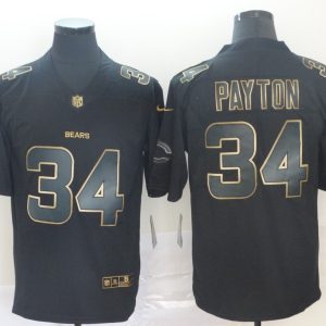 Nike Bears #34 Walter Payton Black Gold Vapor Untouchable Limited Men Jersey