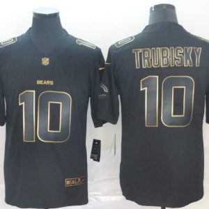 Nike Bears #10 Mitchell Trubisky Black Gold Vapor Untouchable Limited Men Jersey