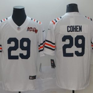 Men's Chicago Bears #29 Cohen White 2019 100th Season Limited Stitched NFL Jersey