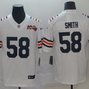 Men's Chicago Bears #58 Smith White 2019 100th Season Limited Stitched NFL Jersey