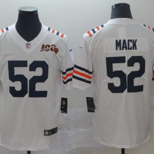 Men's Chicago Bears #52 Khalil Mack White 2019 100th Season Limited Stitched NFL Jersey