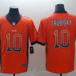 Nike 2018 Chicago Bears #10 Trubisky Orange Drift Fashion Color Rush Limited Jersey