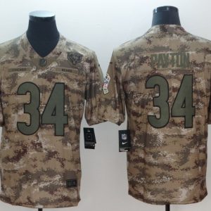 Nike Chicago Bears 34 Payton Camo Salute to Service Retired Player Limited Jersey