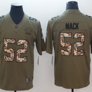 Nike Chicago Bears 52 Khalil Mack Salute to Service Color Rush Limited Camo Jersey