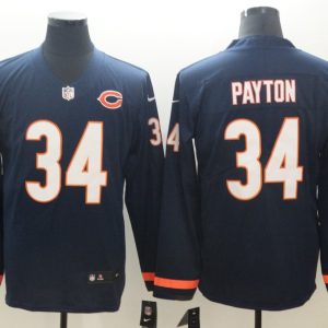Men's Chicago Bears 34 Payton Teams Nike Therma Long Sleeve Jersey