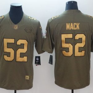 NFL Chicago Bears 52 Khalil Mack Gold Letters Salute To Service Limited Jersey