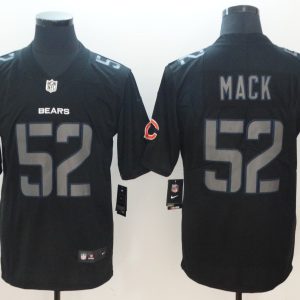 Nike 2018 Chicago Bears 52 Khalil Mack Fashion Impact Black Color Rush Limited Jersey