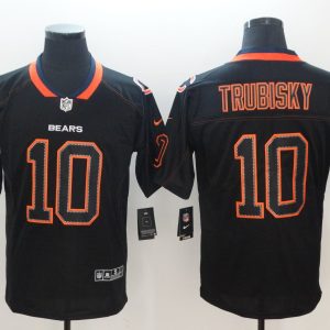 NFL 2018 Chicago Bears 10 Trubisky Lights Out Black Color Rush Limited Jersey