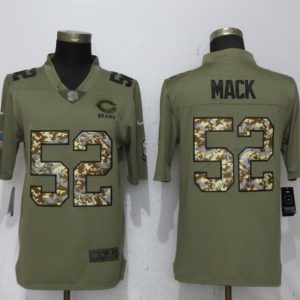 New Nike Chicago Bears 52 Mack OliveCamo Carson 2018 Salute to Service Limited Jersey