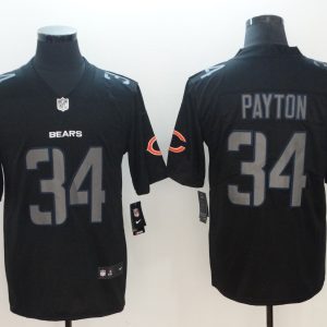 NFL Chicago Bears 34 Payton Fashion Impact Black Color Rush Limited Jersey