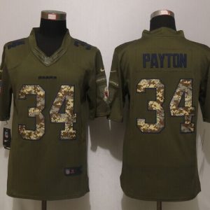 New Nike Chicago Bears 34 Payton Green Salute To Service Limited Jersey