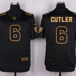Mens Chicago Bears #6 Cutler Pro Line Black Gold Collection Jersey