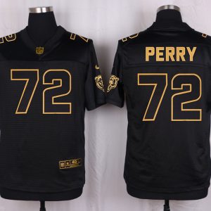 Mens Chicago Bears #72 Perry Pro Line Black Gold Collection Jersey