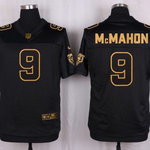 Mens Chicago Bears #9 McMahon Pro Line Black Gold Collection Jersey