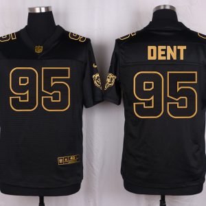 Mens Chicago Bears #95 Dent Pro Line Black Gold Collection Jersey